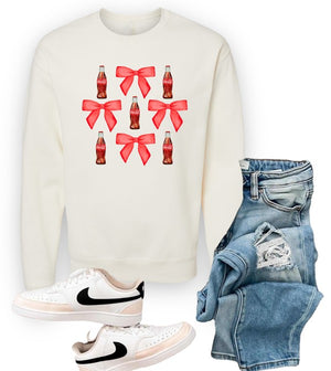 Coquette Soda Coke Graphic Crew Sweatshirt
