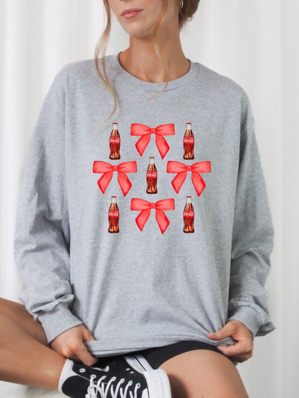 Coquette Soda Coke Graphic Crew Sweatshirt