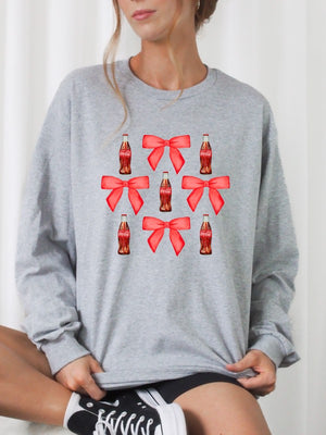 Coquette Soda Coke Graphic Crew Sweatshirt