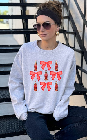 Coquette Soda Coke Graphic Crew Sweatshirt