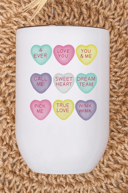 Valentine's Day Candy Hearts Wine Cup