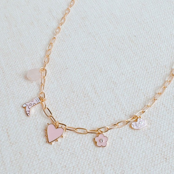 Yee-haw Heart Multi Charm Necklace