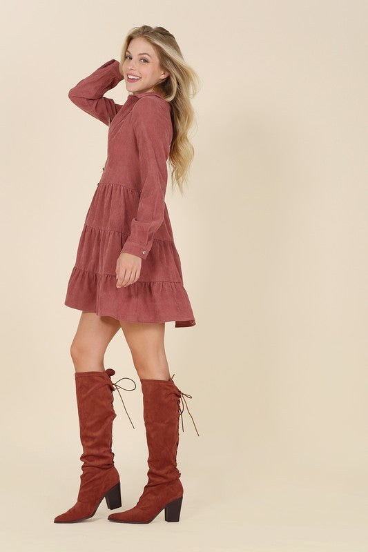 The One Corduroy Tiered Dress