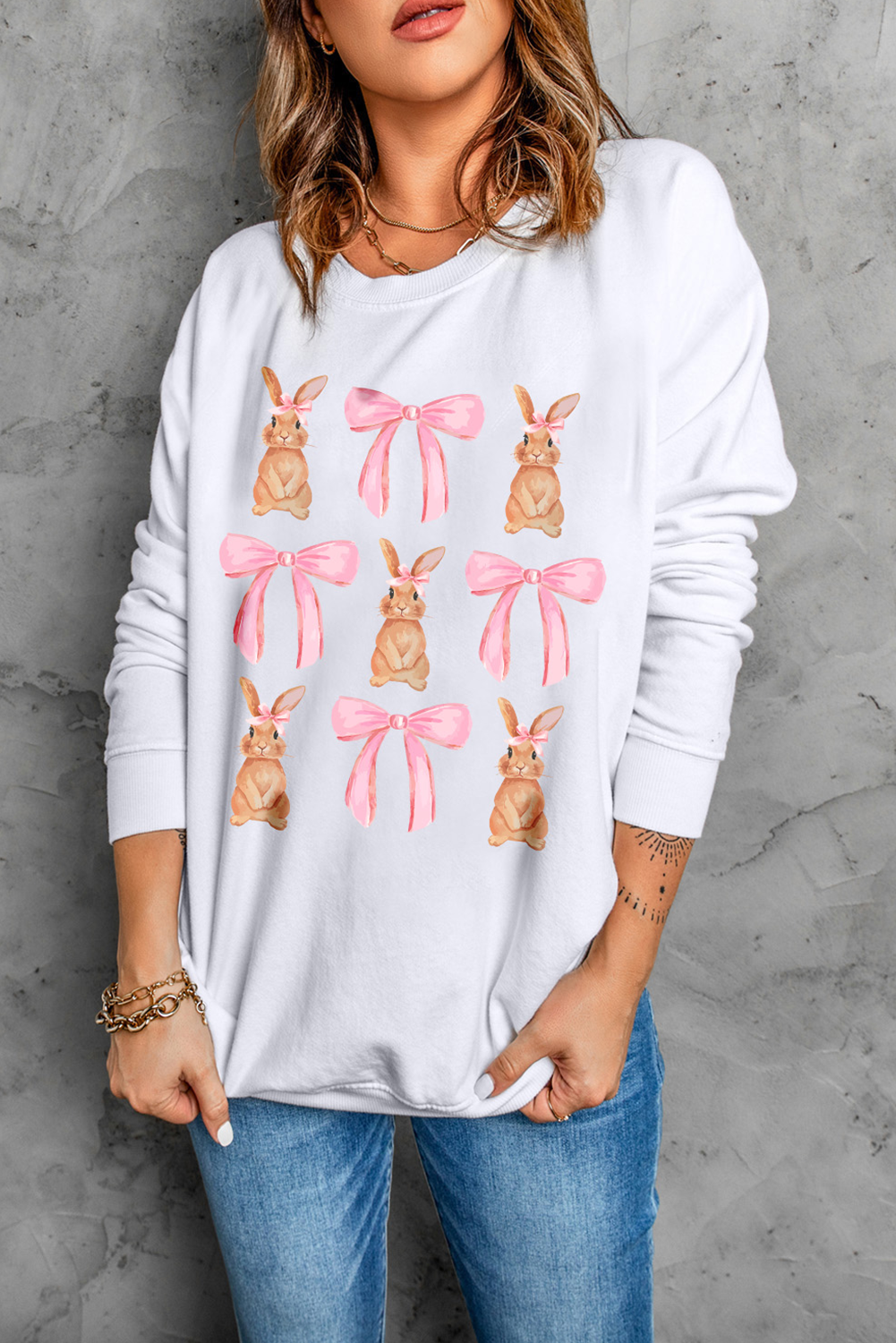 Easter Bunny and Bow Sweatshirt