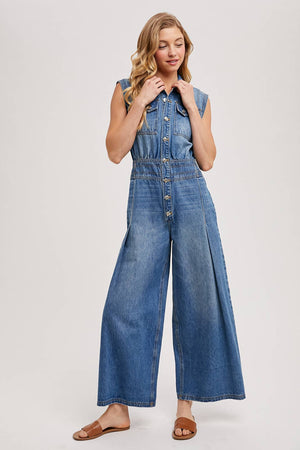 Somewhere Over Laredo Denim Jumpsuit