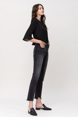 High Rise Straight Crop Denim