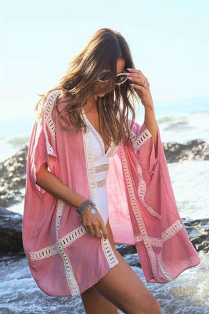 Short Sleeve Kimono Swim Cover Up