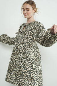 Spin You Around Leopard Denim Dress