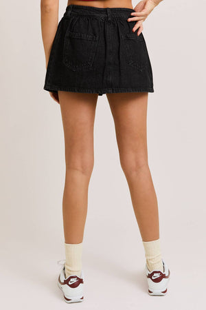 Hot Summer Nights Black Denim Skort