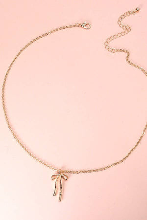 LONG BOW RIBBON NECKLACE
