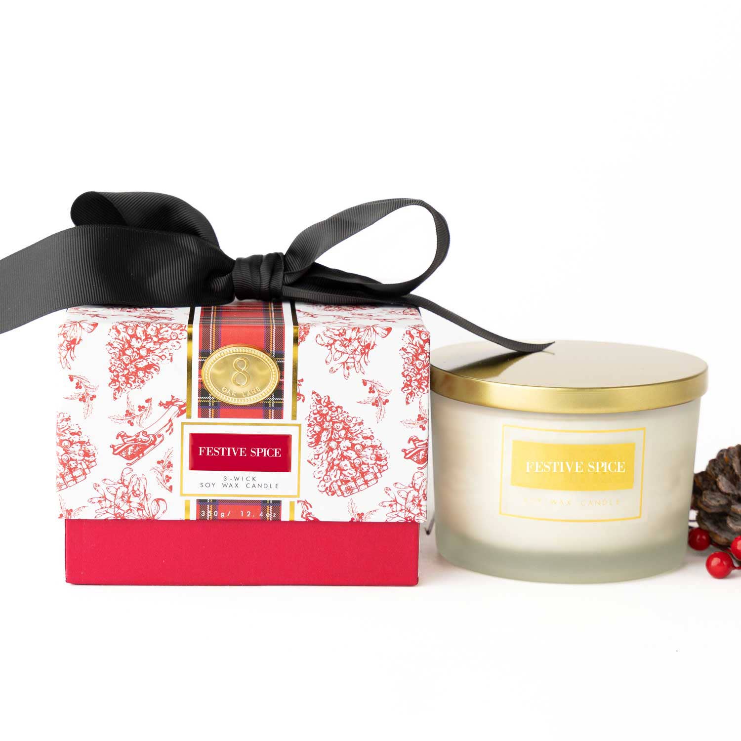 Festive Spice 3-Wick Boxed Soy Wax Candle