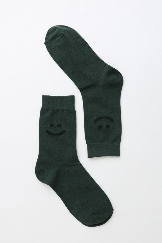 Smiley Face Crew Socks