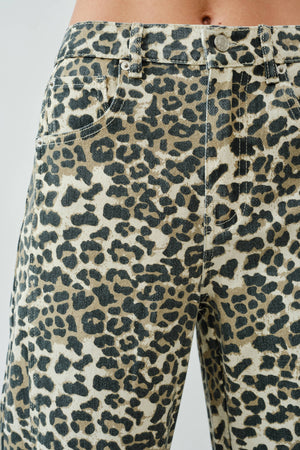 Girls Just Wanna Have Fun Leopard Barrel Jeans