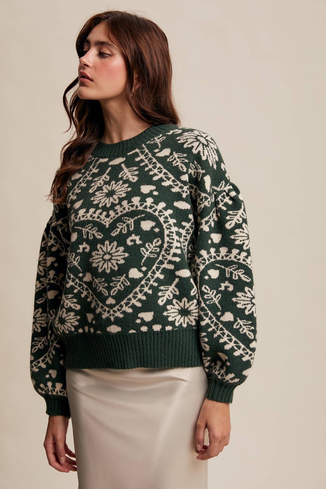 Cross My Heart Jacquard Knit Sweater