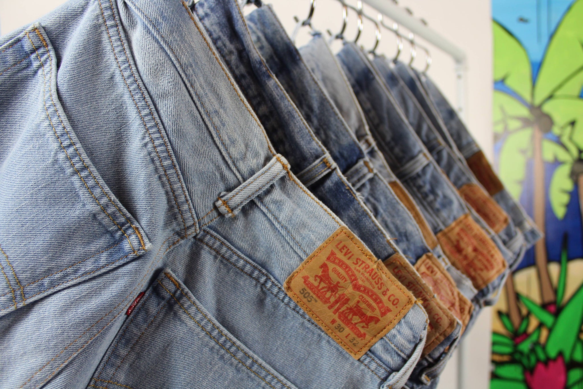 High-Rise Upcycled Denim Cutoff Shorts - Frayed