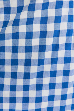 All American Girl Blue Gingham Strapless Dress