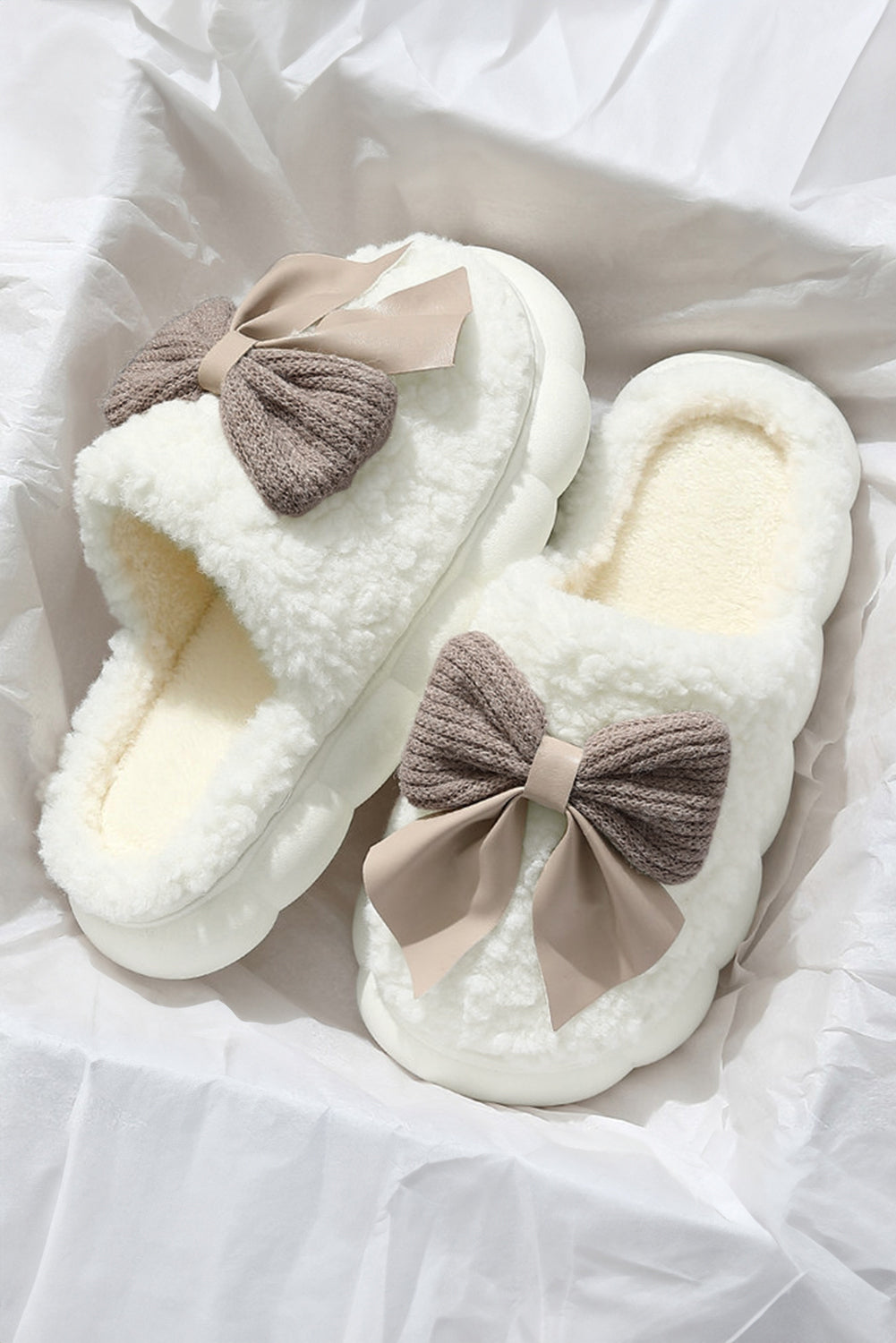 Bow Sherpa Slippers