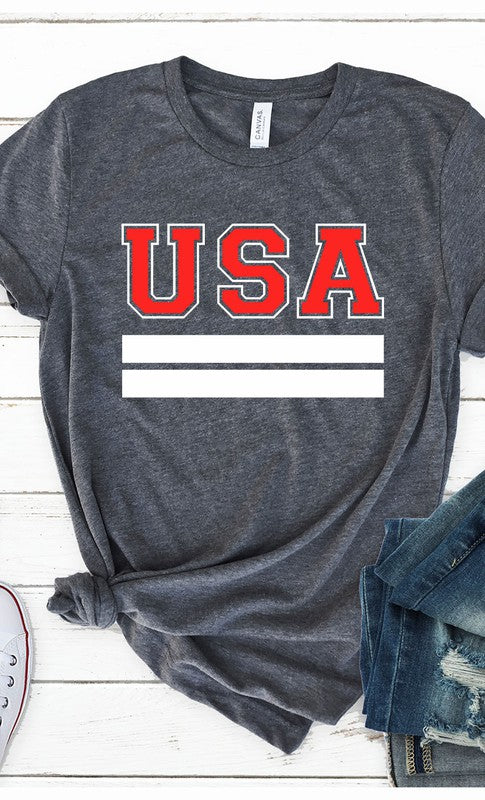 Retro Varsity USA Patriotic Graphic Tee