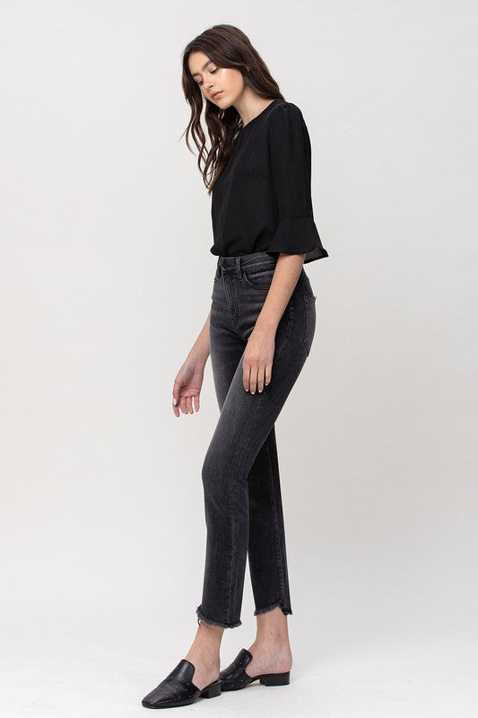 High Rise Straight Crop Denim