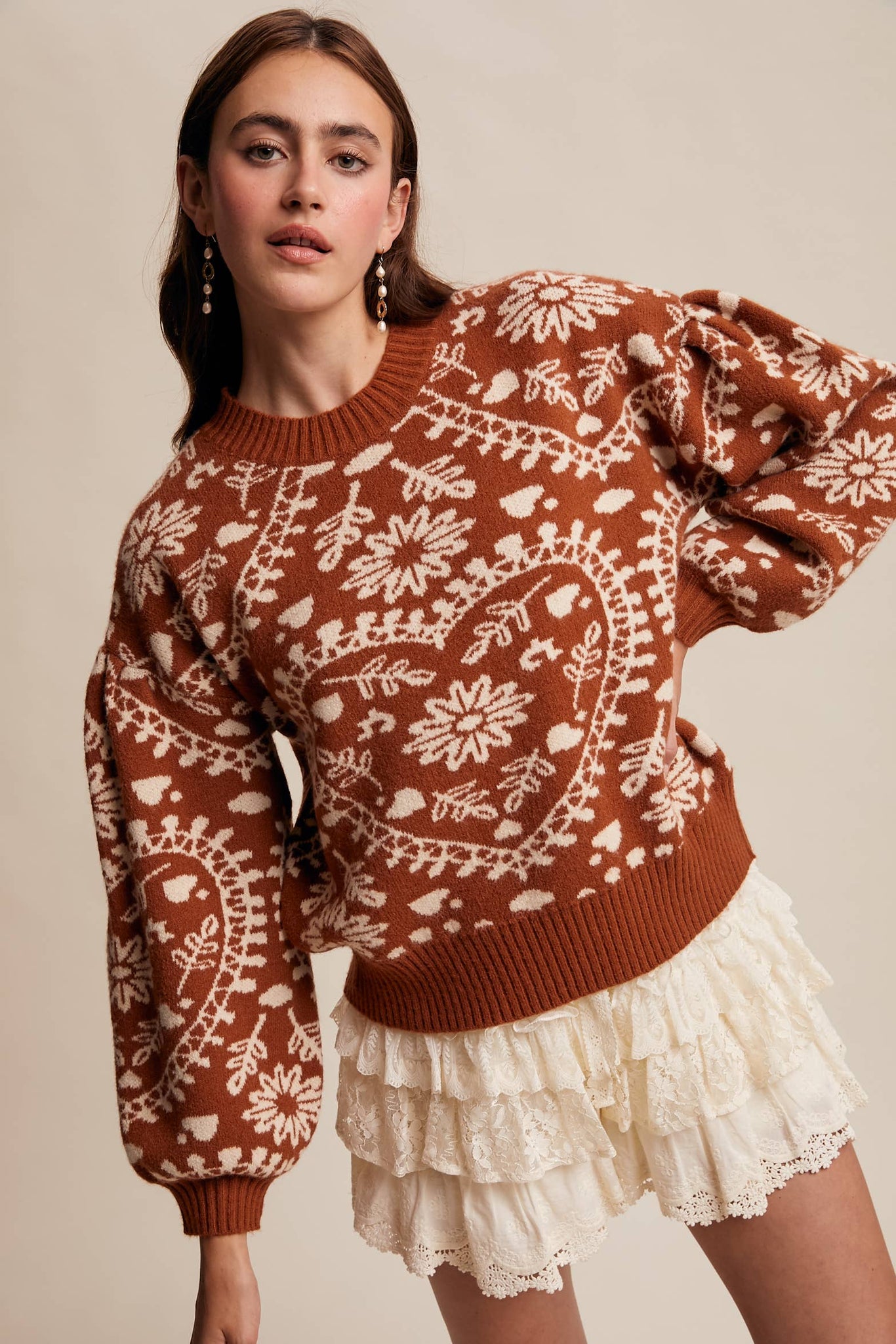 Cross My Heart Jacquard Knit Sweater