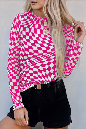 All Checked Out Mesh Top