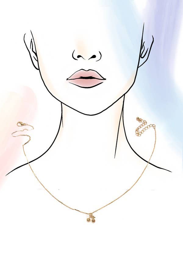 GOLD MINI CHERRY CHARM NECKLACE