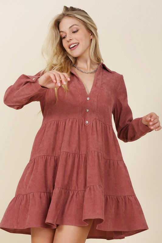 The One Corduroy Tiered Dress