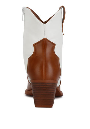 Texas Two Step Brown and Ivory Ankle Boot