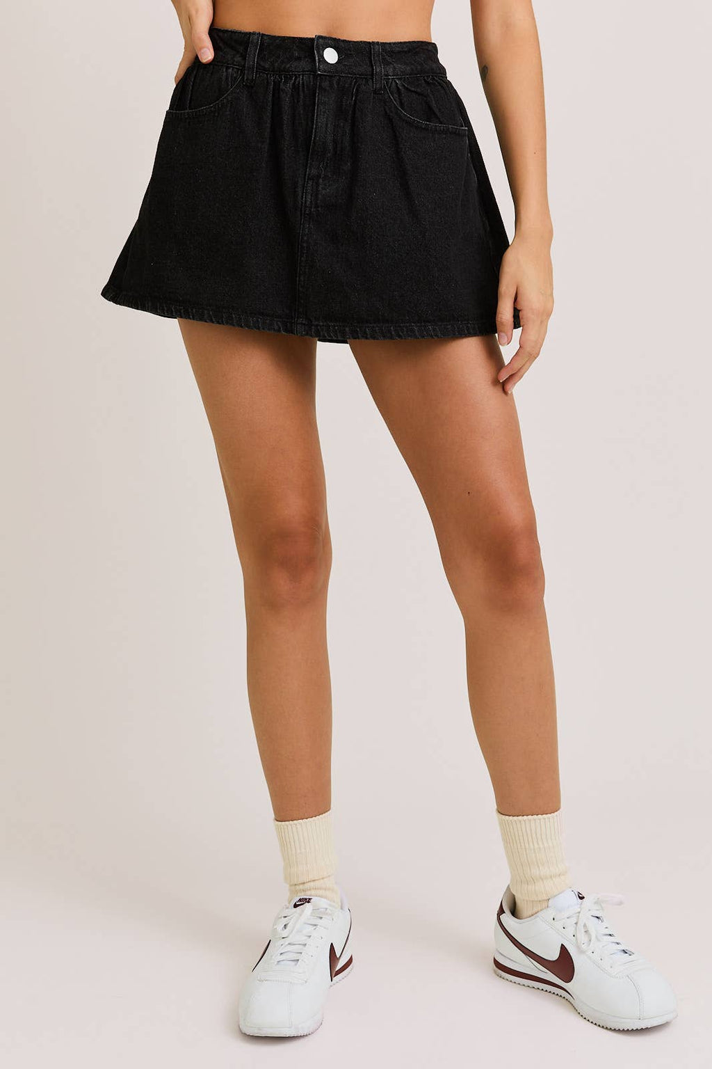 Hot Summer Nights Black Denim Skort