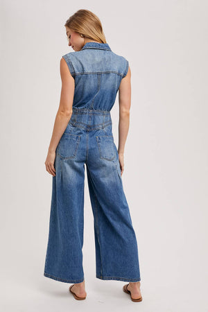 Somewhere Over Laredo Denim Jumpsuit