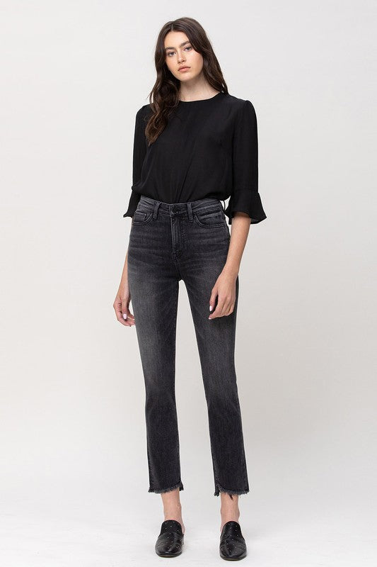 High Rise Straight Crop Denim