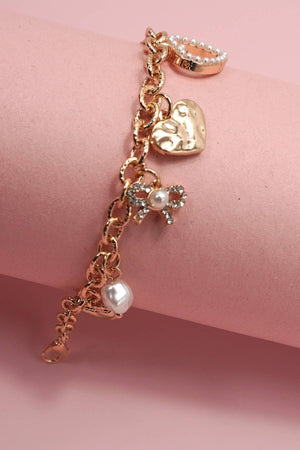 Everything Nice Bows + Pearls Charm Bracelet