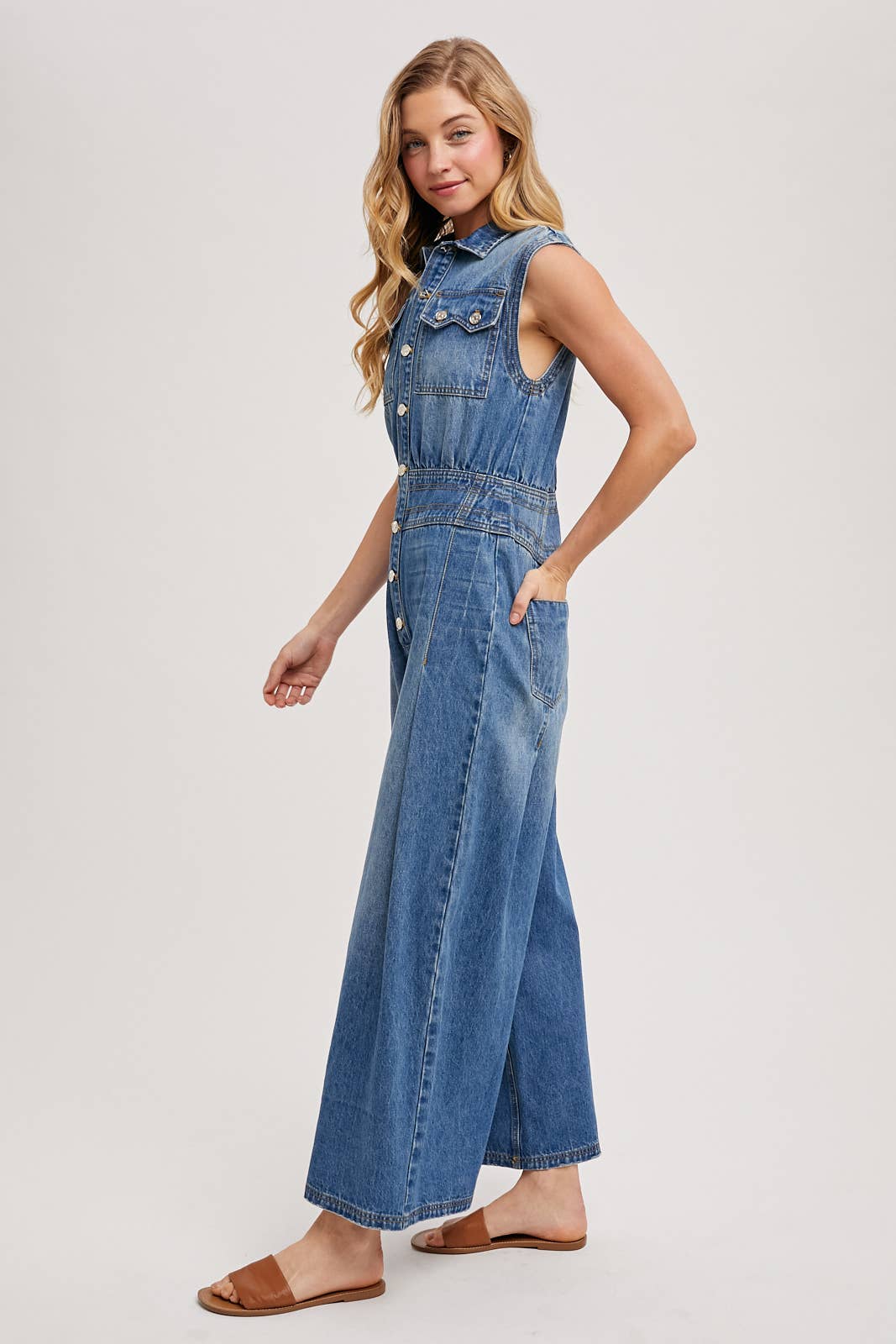Somewhere Over Laredo Denim Jumpsuit