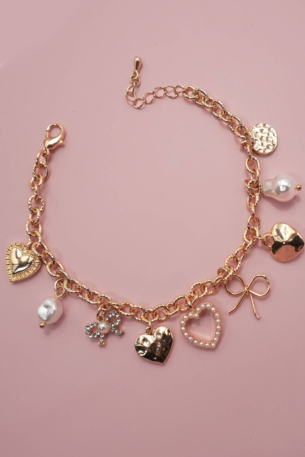 Everything Nice Bows + Pearls Charm Bracelet