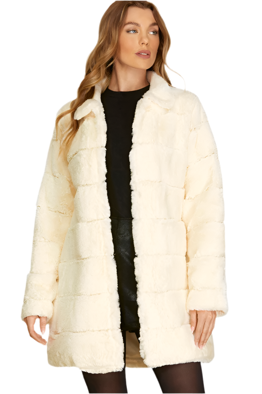 Snow on the Beach Faux Fur Coat