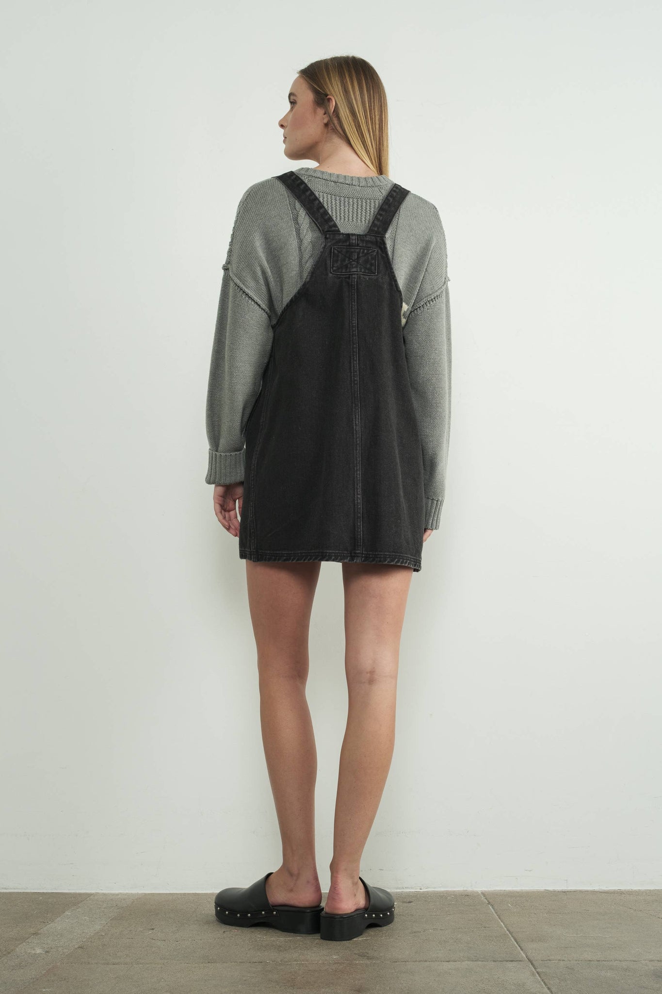 Just Snappy Denim Overall Dress