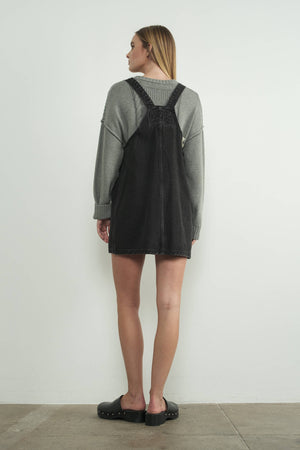 Just Snappy Denim Overall Dress