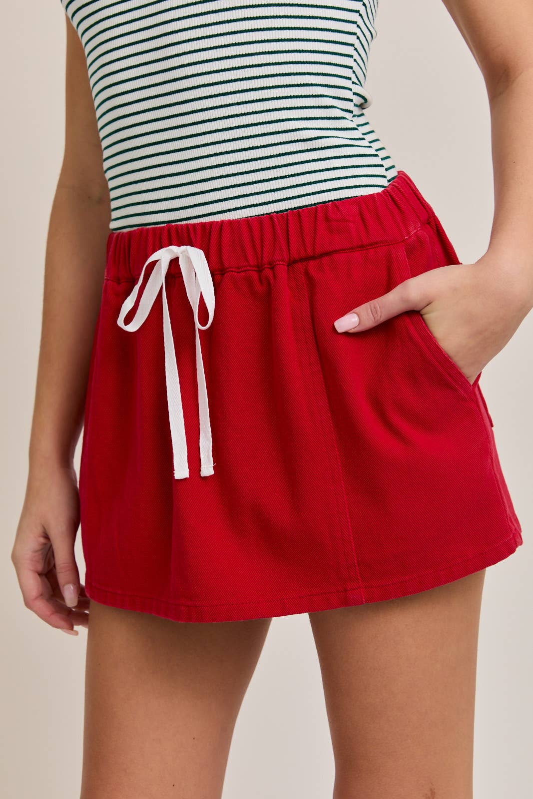 Little Red Denim Skort