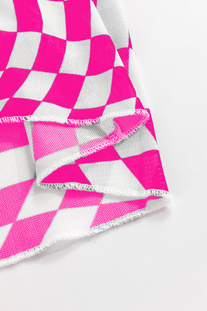 All Checked Out Mesh Top