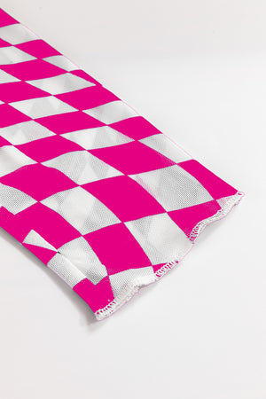 All Checked Out Mesh Top