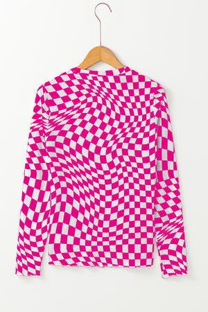 All Checked Out Mesh Top