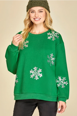 Let it Snow Sequence Snowflake Top