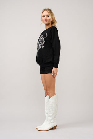 $7M Bull Rider Embroidered Sweatshirt