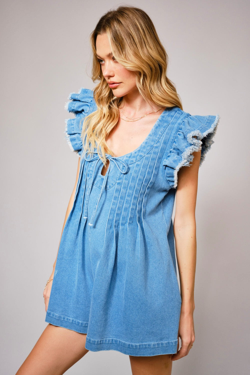 The American Daydream Denim Romper