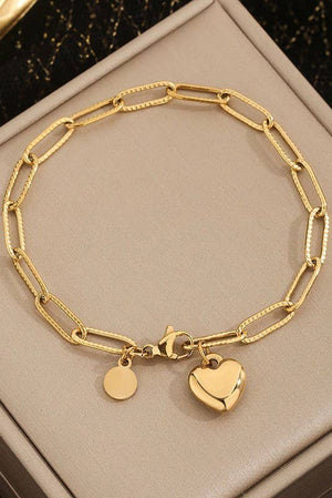 You Belong to Me Heart Paper Clip Chunky Bracelet
