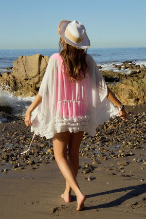 Solid Flared Cardigan Swim Cover Up