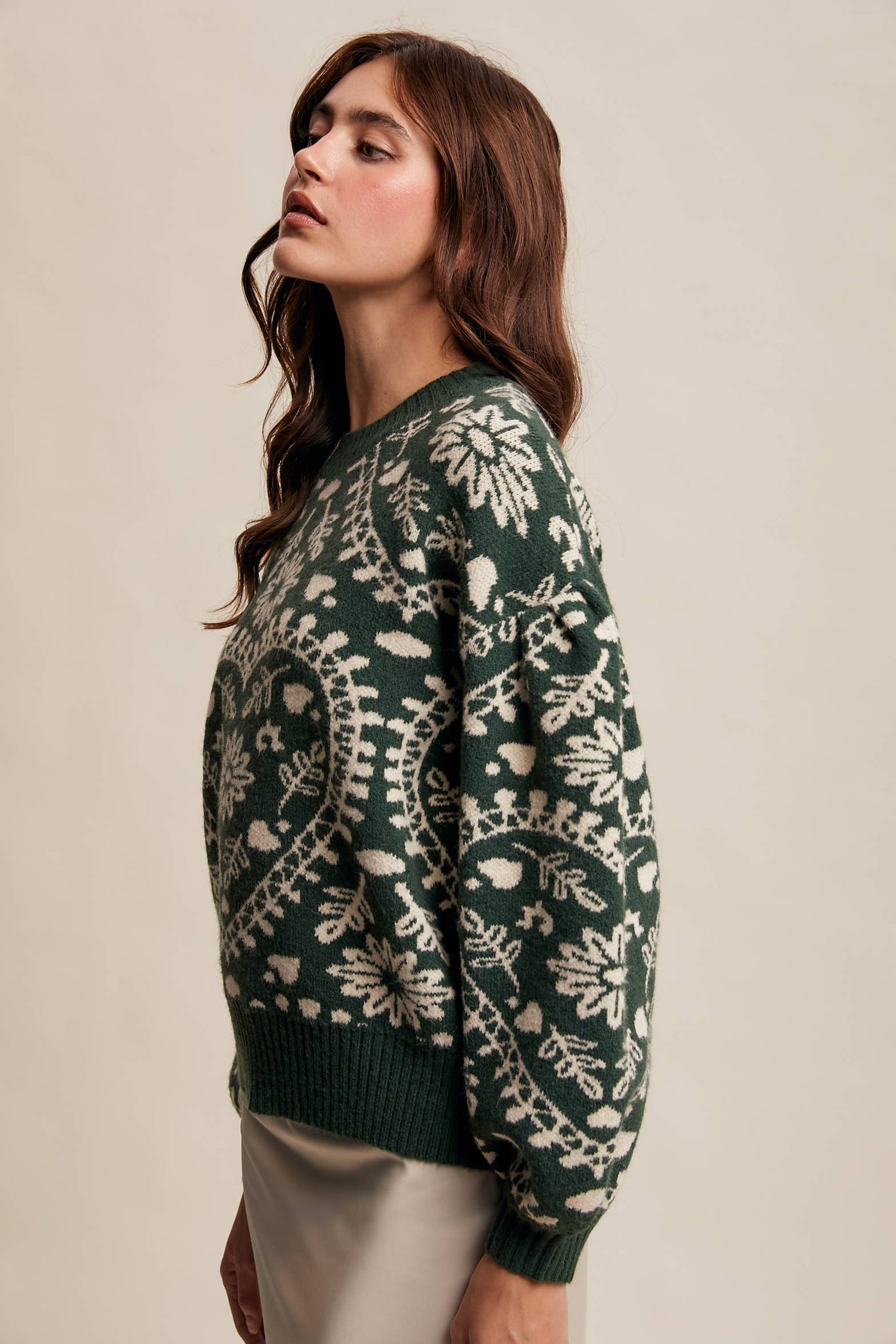 Cross My Heart Jacquard Knit Sweater