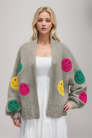 Don't Worry Be Happy Fuzzy Cardigan