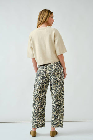 Girls Just Wanna Have Fun Leopard Barrel Jeans