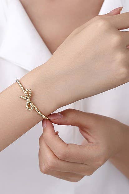 18K STAINLESS STEEL TARNISH FREE BOW BRACELET
